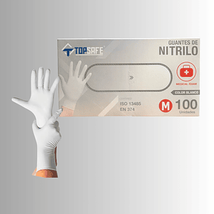 GUANTE DE NITRILO BLANCO CAJA 100u