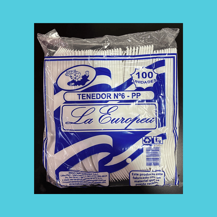 TENEDOR PLASTICO INKA 100u 1