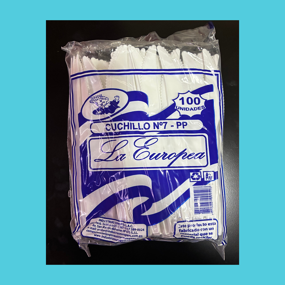 CUCHILLO PLASTICO INKA 100u 1