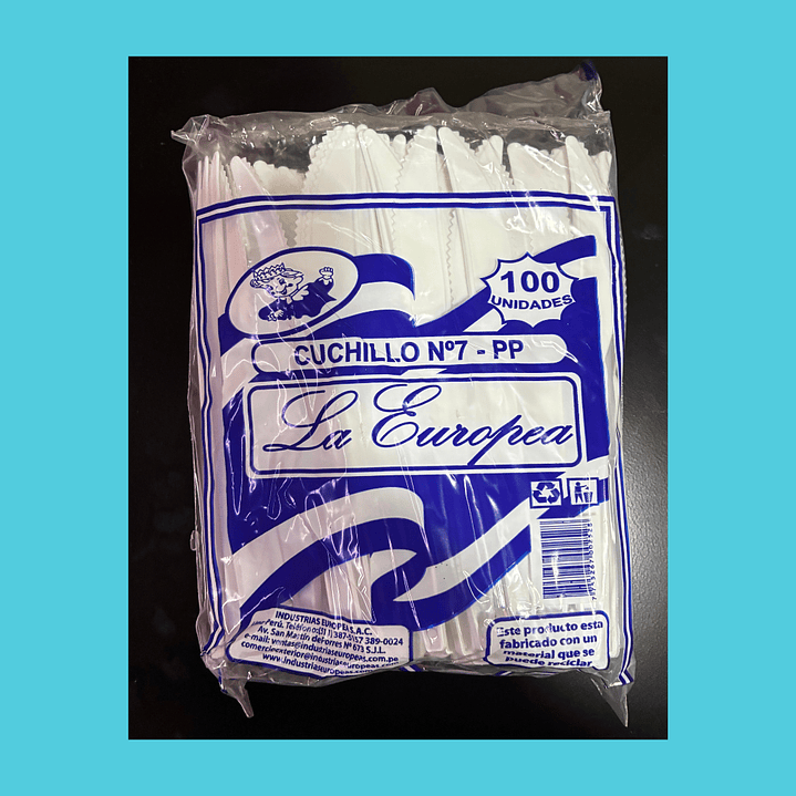 CUCHILLO PLASTICO INKA 100u 1
