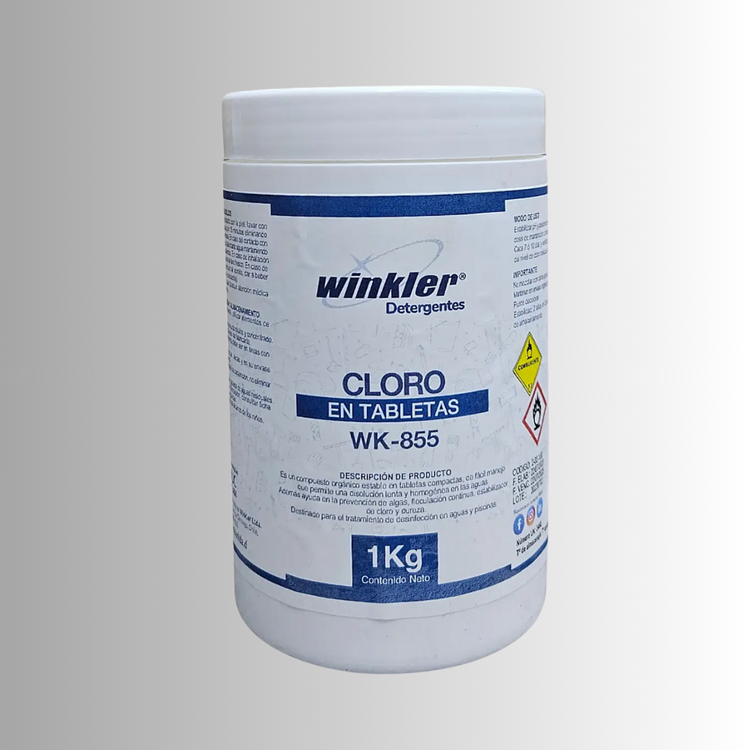 CLORO EN TABLETAS TRIPLE ACCION ENV. 1kg. WK-855TA 1