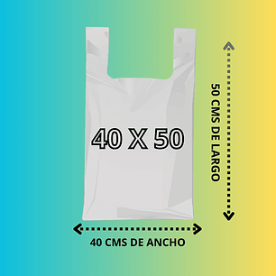 BOLSA CAMISETA JUMBO 40 X 50, 100un
