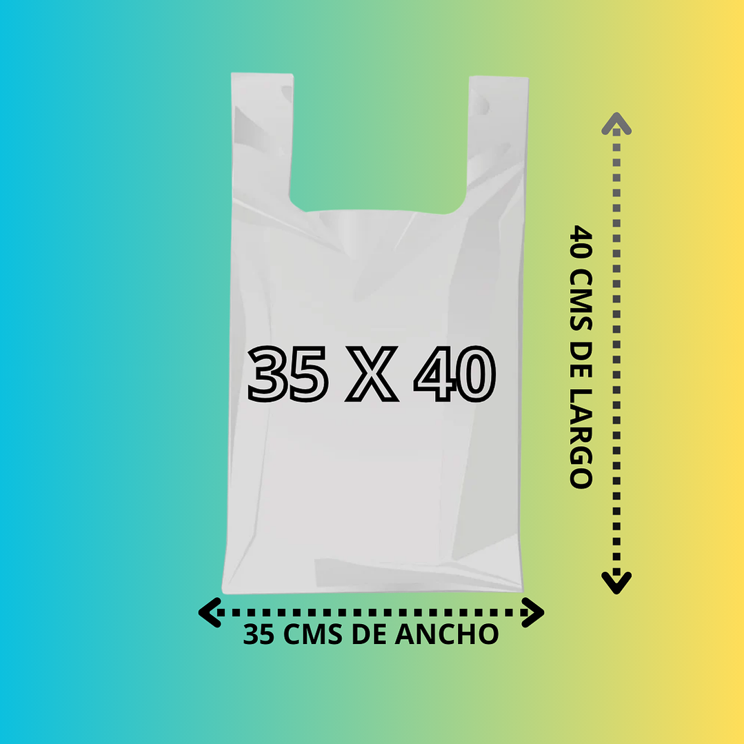 BOLSA CAMISETA JUMBO 35 X 40 BLANCA, 100un 1