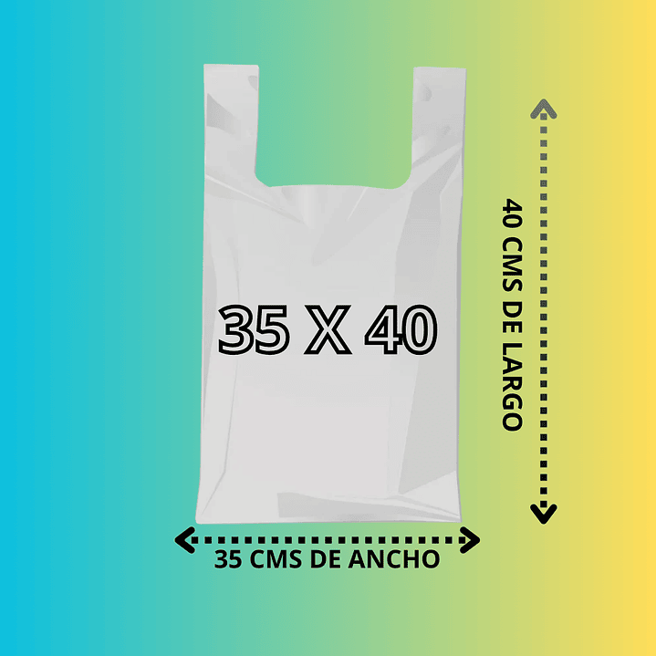 BOLSA CAMISETA JUMBO 35 X 40 BLANCA, 100un 1