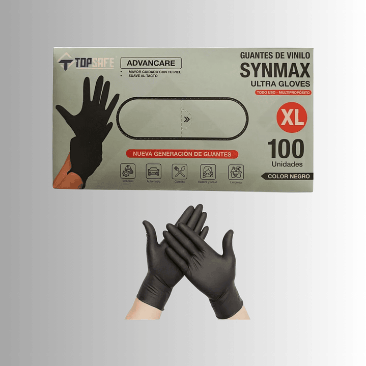 GUANTE DE VINILO NEGRO 10 Cajas 100un 1