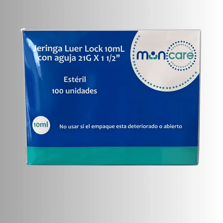 Jeringa Muncare 10ml Luer Lock (Con Aguja 21g x 1 1/2