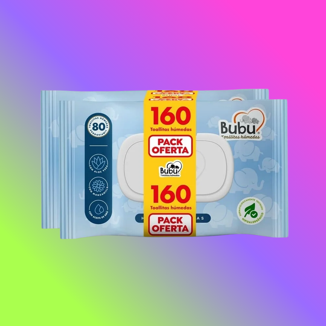 TOALLITAS HUMEDAS BUBU PACK 2X80un 1