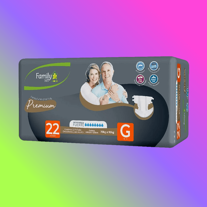 PAÑAL ADULTO PREMIUM FAMILI SET TALLA G 22un 1