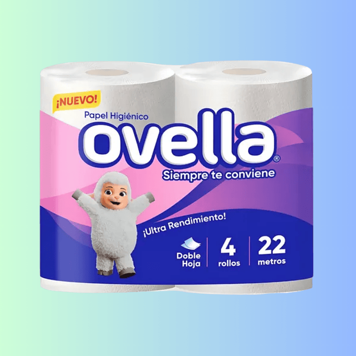 PAPEL HIGIÉNICO OVELLA 4 X 22 METROS – DOBLE HOJA 1