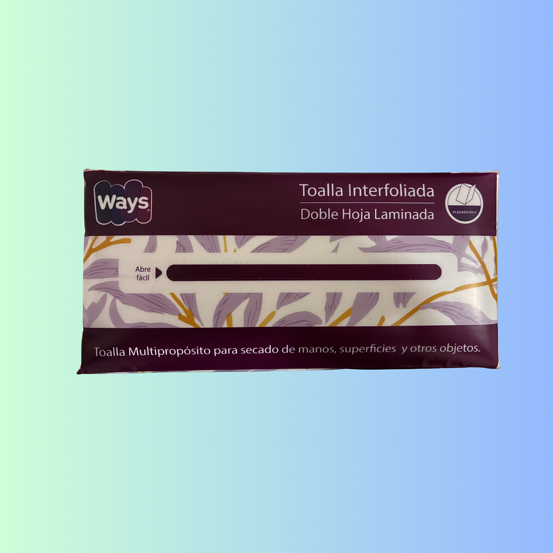 TOALLA INTERFOLIADA CAJA DOBLE HOJA 18X200 EMPAQUE INDIVIDUAL 3