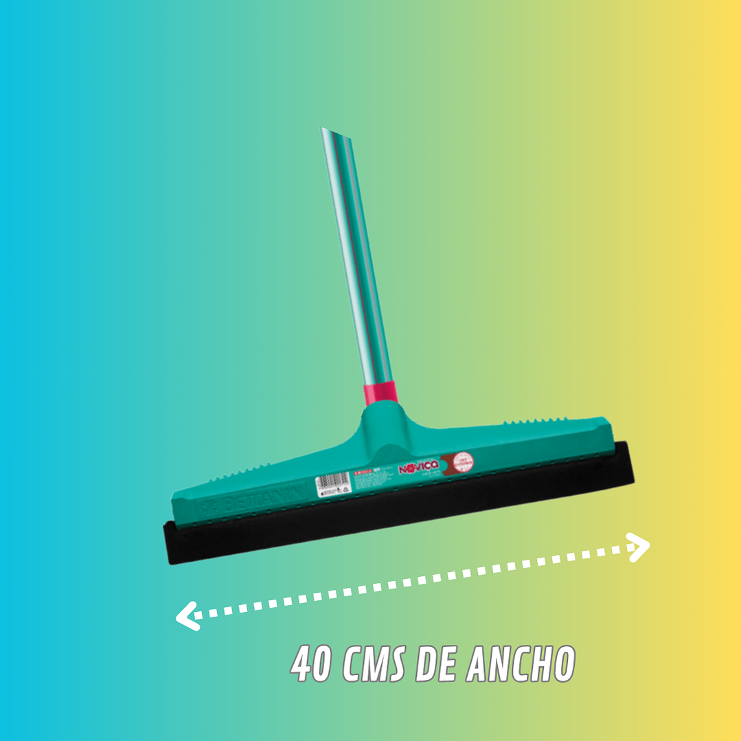 SECAPISO PLASTICO 40cm VERDE C/MANGO 1