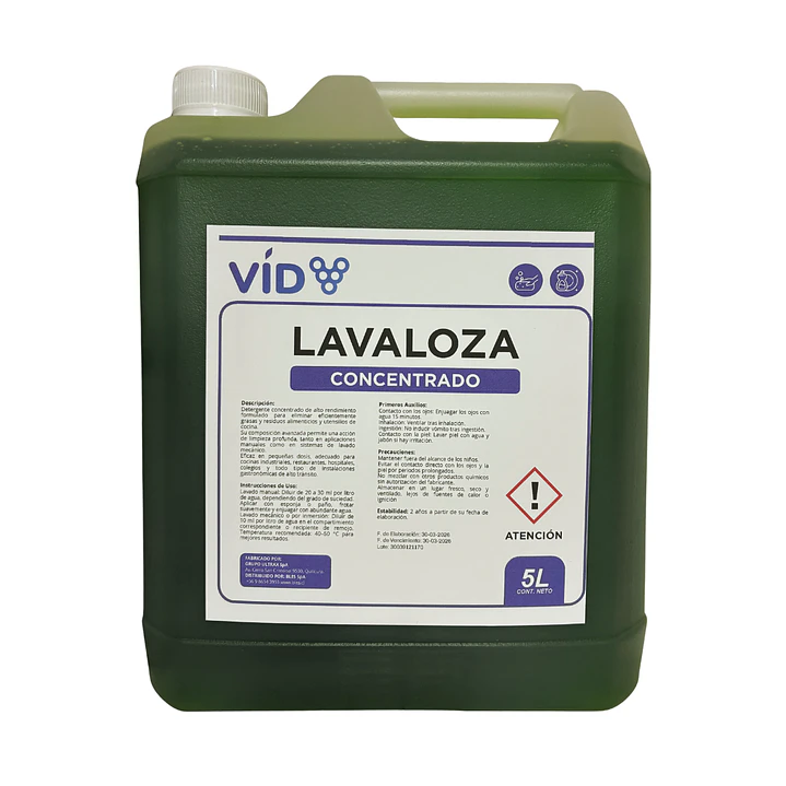 LAVALOZAS CONCENTRADO VID  5 LT – ALTO PODER DESENGRASANTE 1