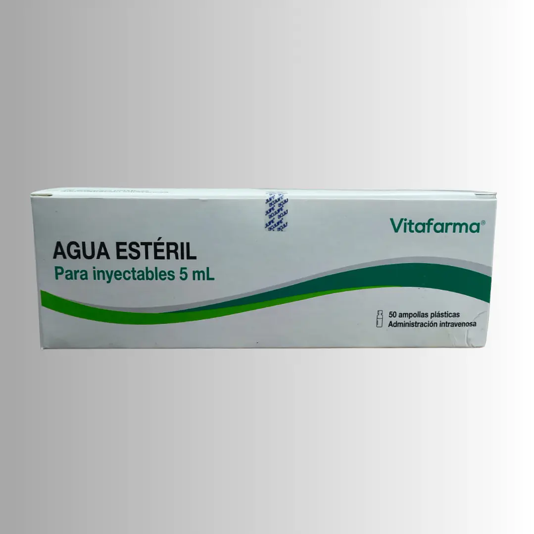 AGUA BIDESTILADA 5 ML AMPOLLA (ACU LIFE), CAJA 50u 2