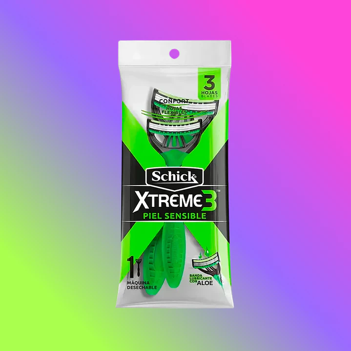 Maquina de Afeitar Schick Xtreme 3 Verde Aloe Vera Piel Sensible 1