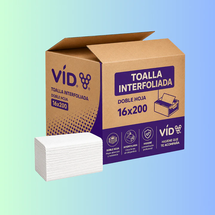 TOALLA INTERFOLIADA VID CAJA DOBLE HOJA 16X200 1