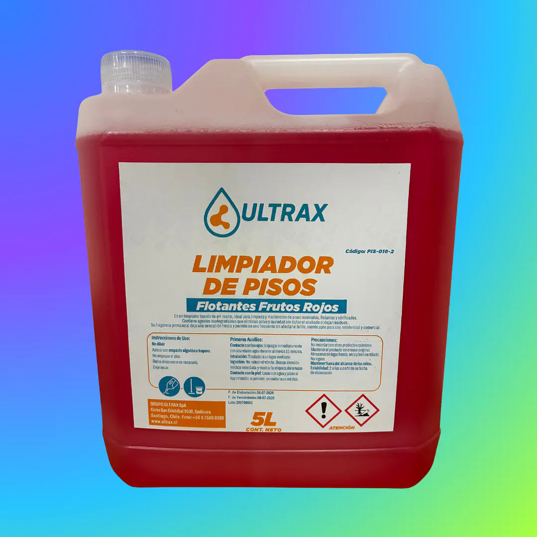 MANTENEDOR DE PISO FLOTANTE AROMA FRUTOS ROJOS 5 LT 1