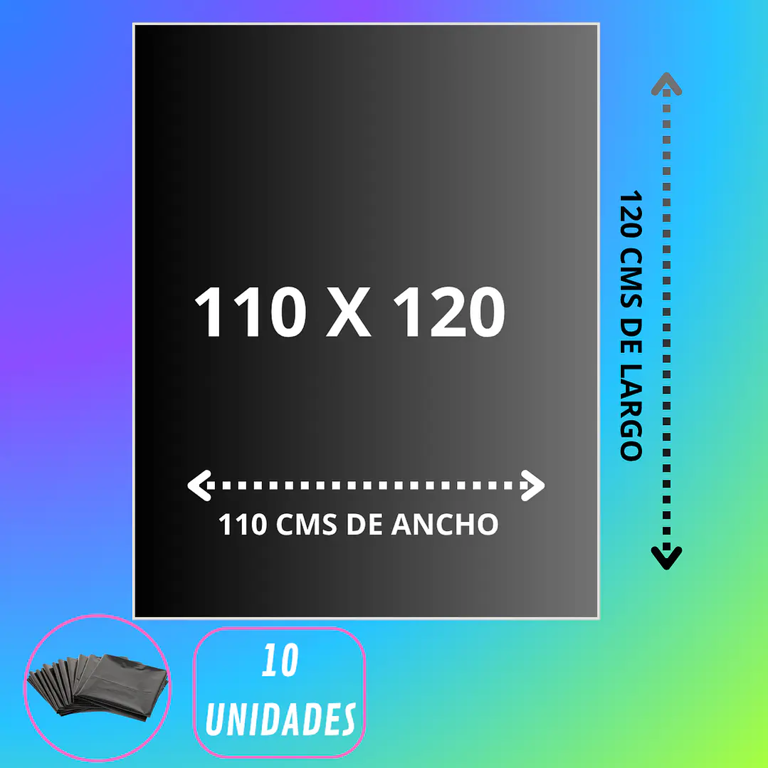 BOLSA DE BASURA 110 X 120 CARGA PESADA 10u 1