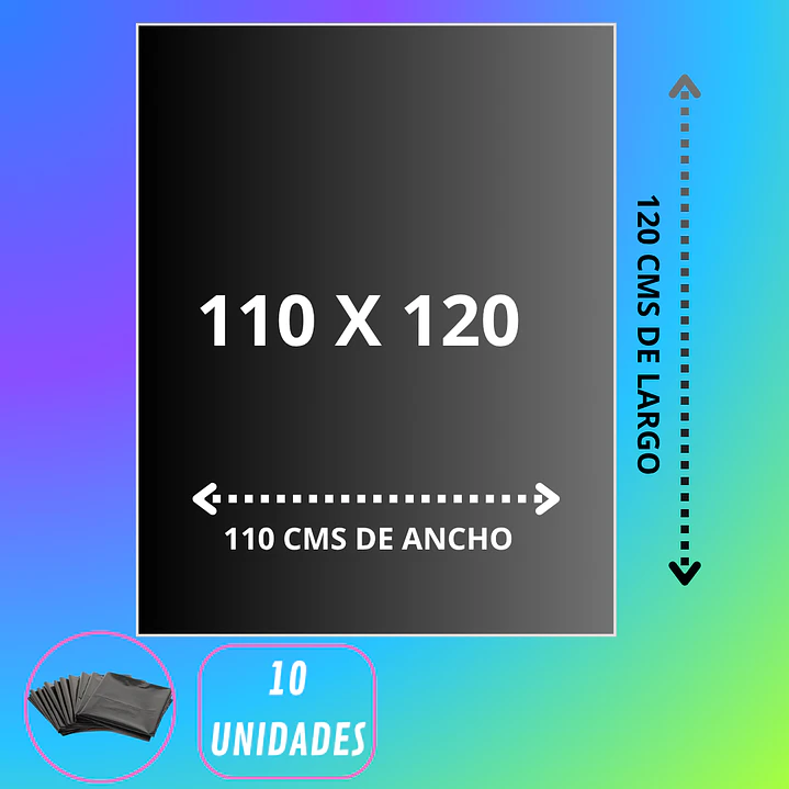 BOLSA DE BASURA 110 X 120 CARGA PESADA 10u 1