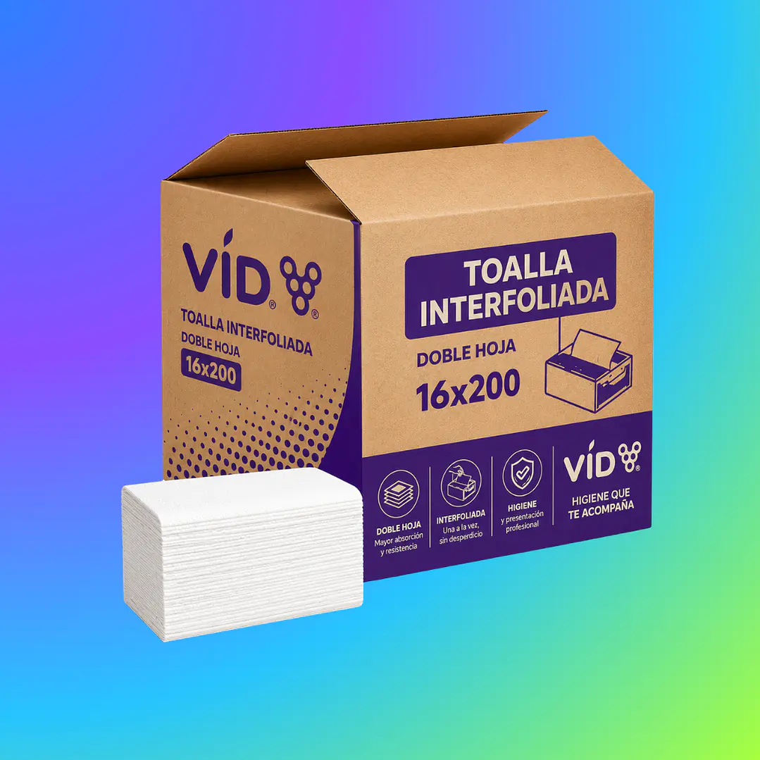 TOALLA INTERFOLIADA VID CAJA DOBLE HOJA 16X200 1