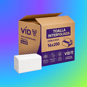 TOALLA INTERFOLIADA VID CAJA DOBLE HOJA 16X200