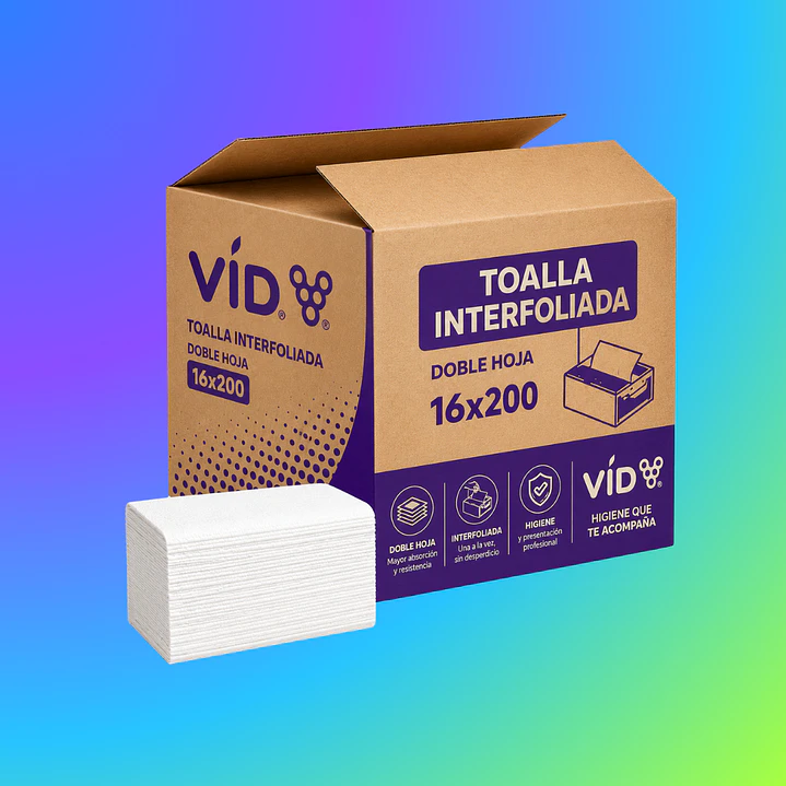 TOALLA INTERFOLIADA VID CAJA DOBLE HOJA 16X200 1