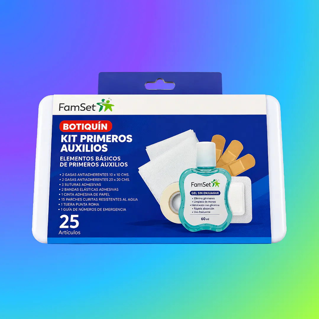Botiquín Kit de Primeros Auxilios FamSet – 25 Artículos 1
