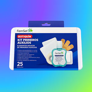 Botiquín Kit de Primeros Auxilios FamSet – 25 Artículos