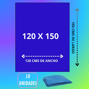 BOLSA DE BASURA 120 X 150 AZUL CARGA PESADA 10u