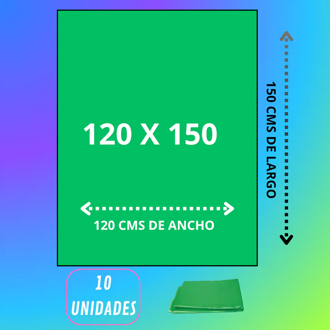 Bolsa de Basura Verde 120 x 150 cm 10 Unidades 1