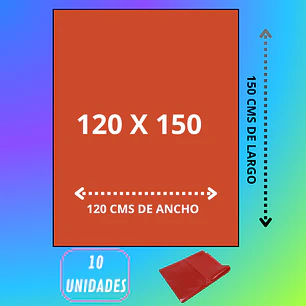 Bolsa de Basura Roja 120 x 150 cm 10 Unidades