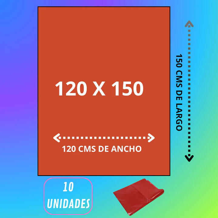 Bolsa de Basura Roja 120 x 150 cm 10 Unidades 1