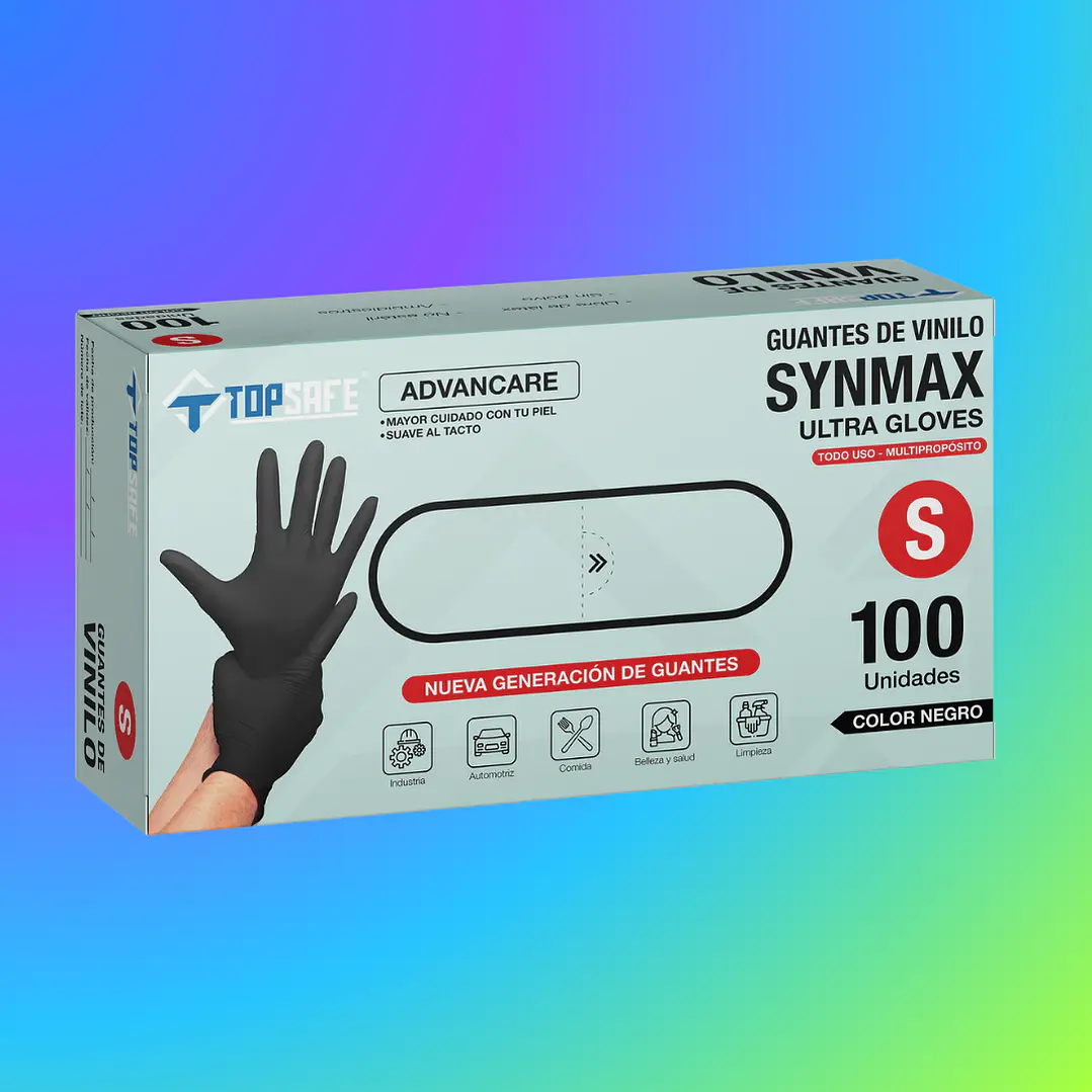 GUANTE DE VINILO NEGRO 100u 1