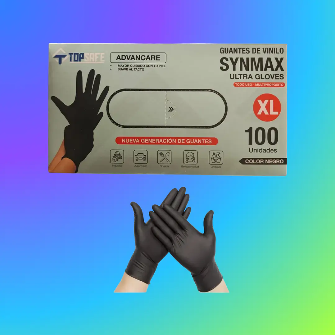 GUANTE DE VINILO NEGRO 100u 3