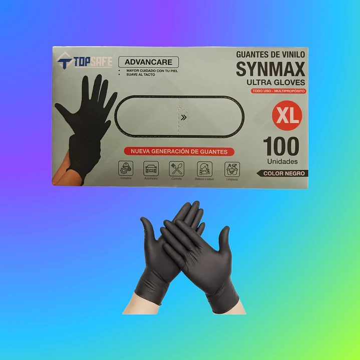 GUANTE DE VINILO NEGRO 100u 3