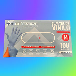 GUANTE DE VINILO AZUL 100u