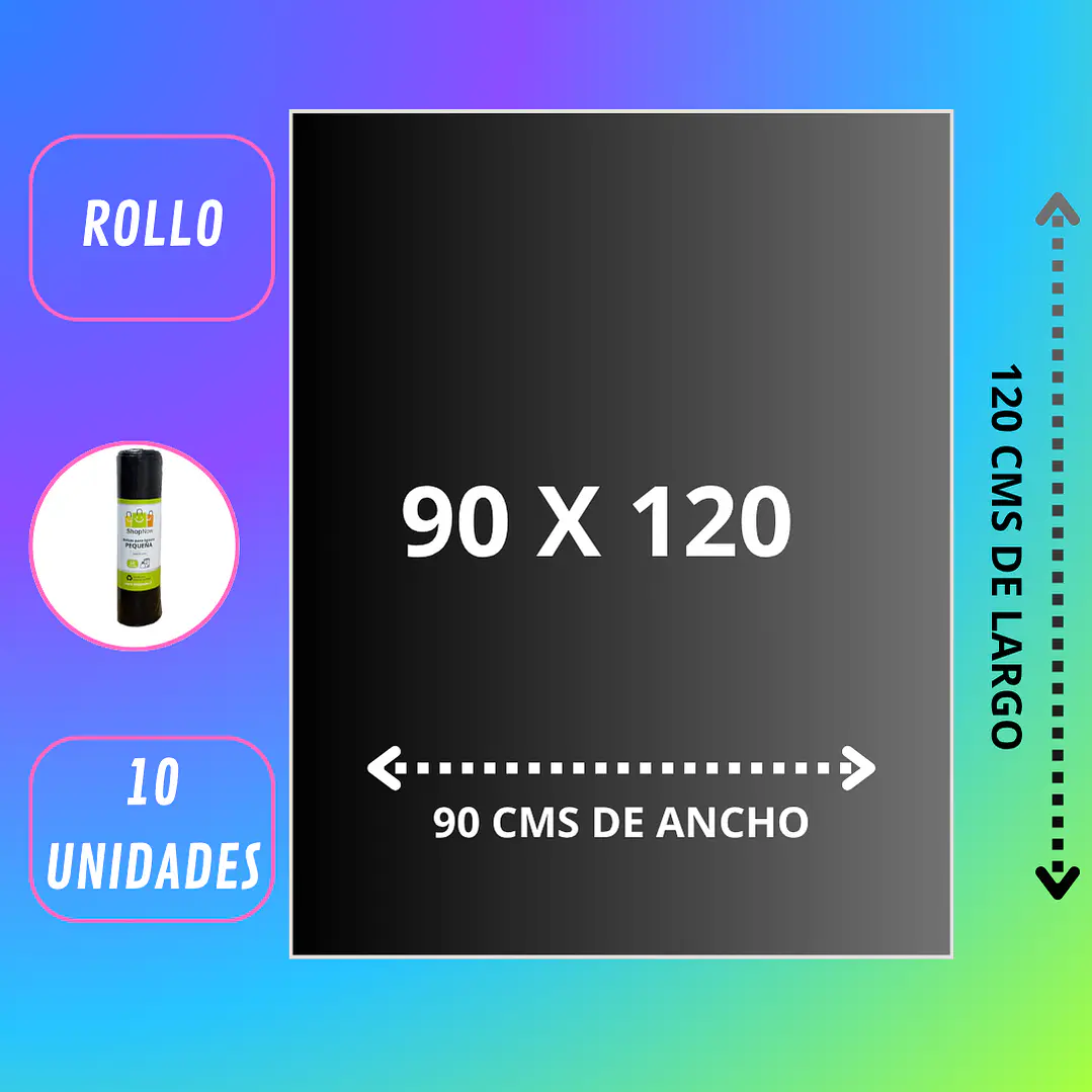 Bolsa de Basura Negra en Rollo 90 × 120 cm – Pack de 10 Rollos 1