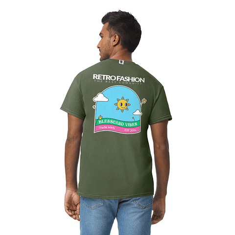 Camiseta verde - Retro Blesscard