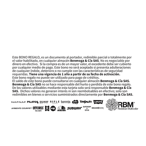 TARJETA REGALO $1.000.000