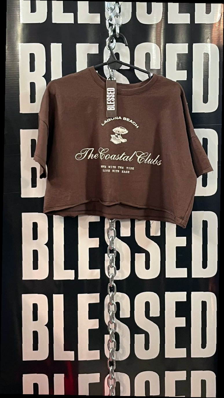Remera Crop Marrón Coastal Clubs