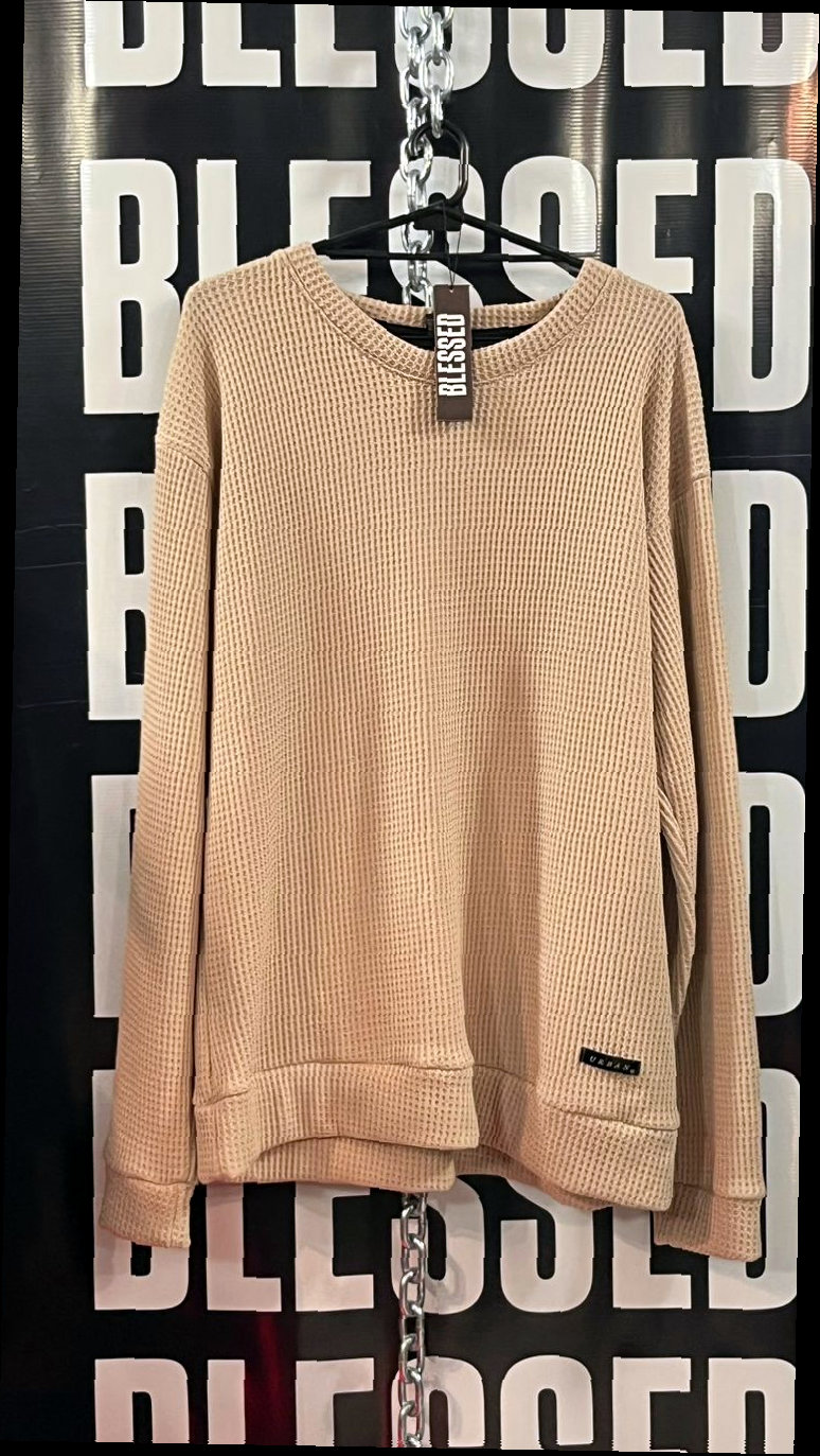 Sweater Tejido Beige Cuello Redondo