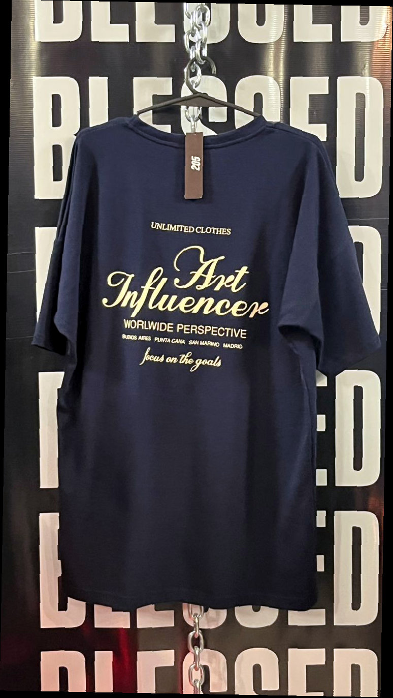 Remera Oversize Azul Art Influencer