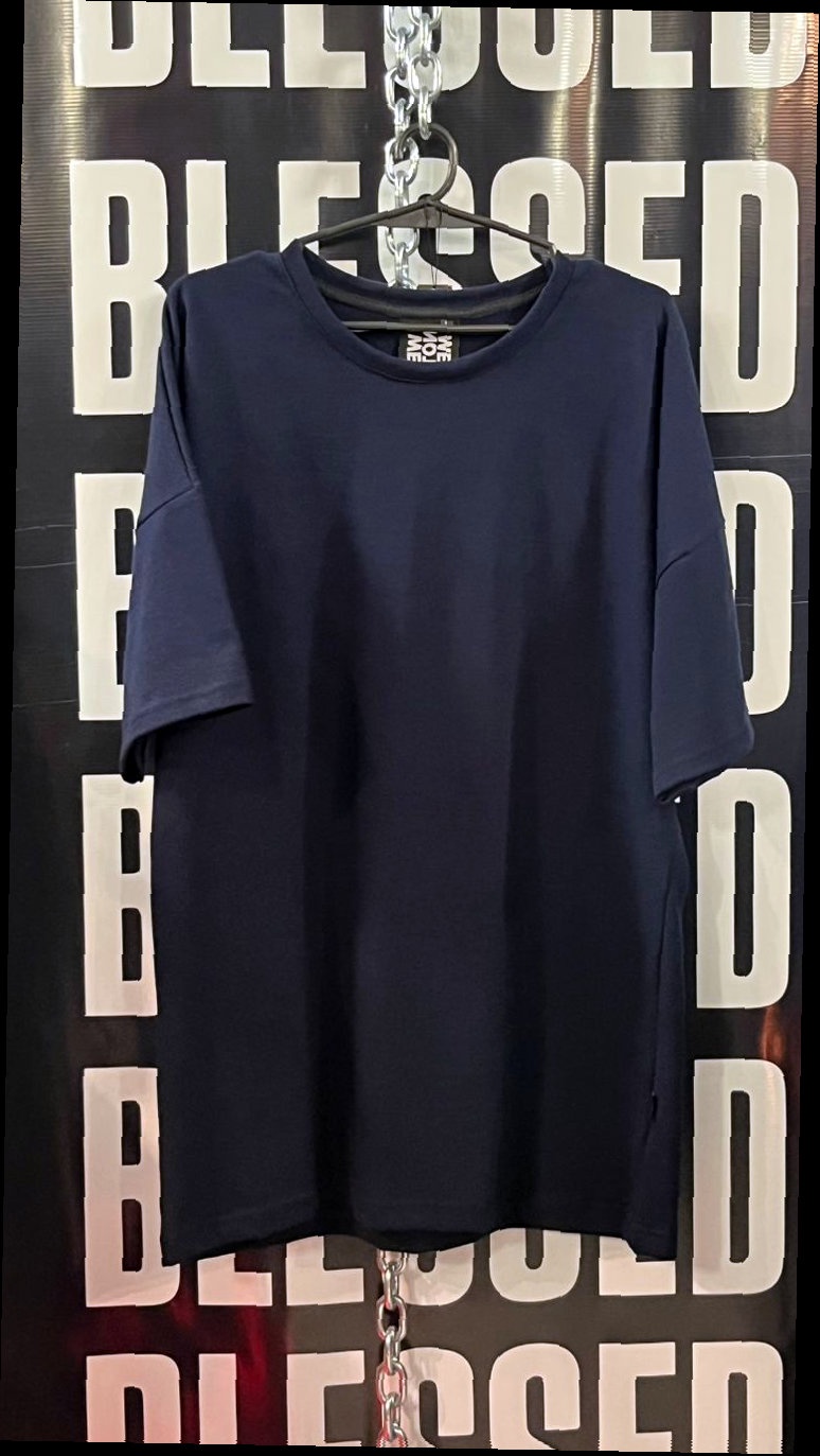 Remera Oversize Azul Marino Lisa