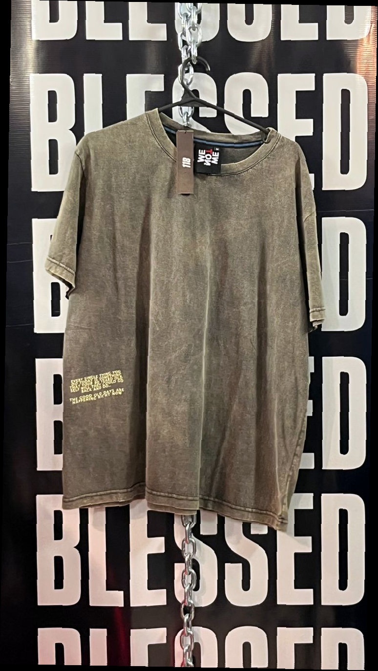 Remera Oversize Kaki Acid Wash