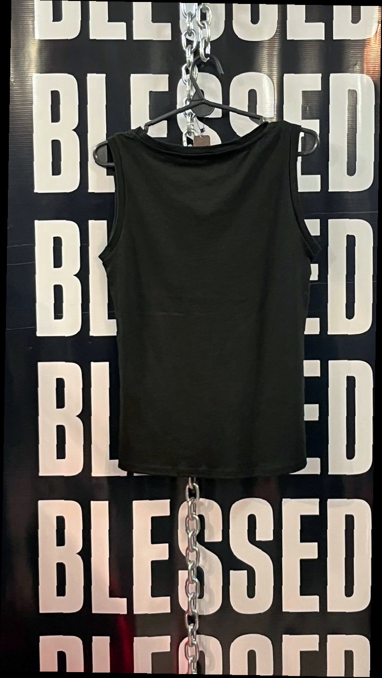 Musculosa Negra BLESSED con Tachas — 2