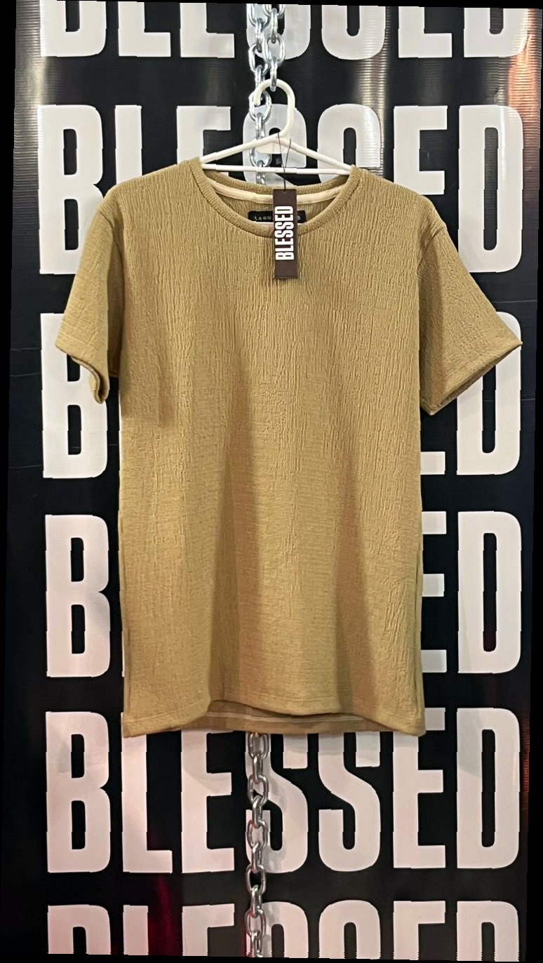 Remera Beige Texturada Lisa