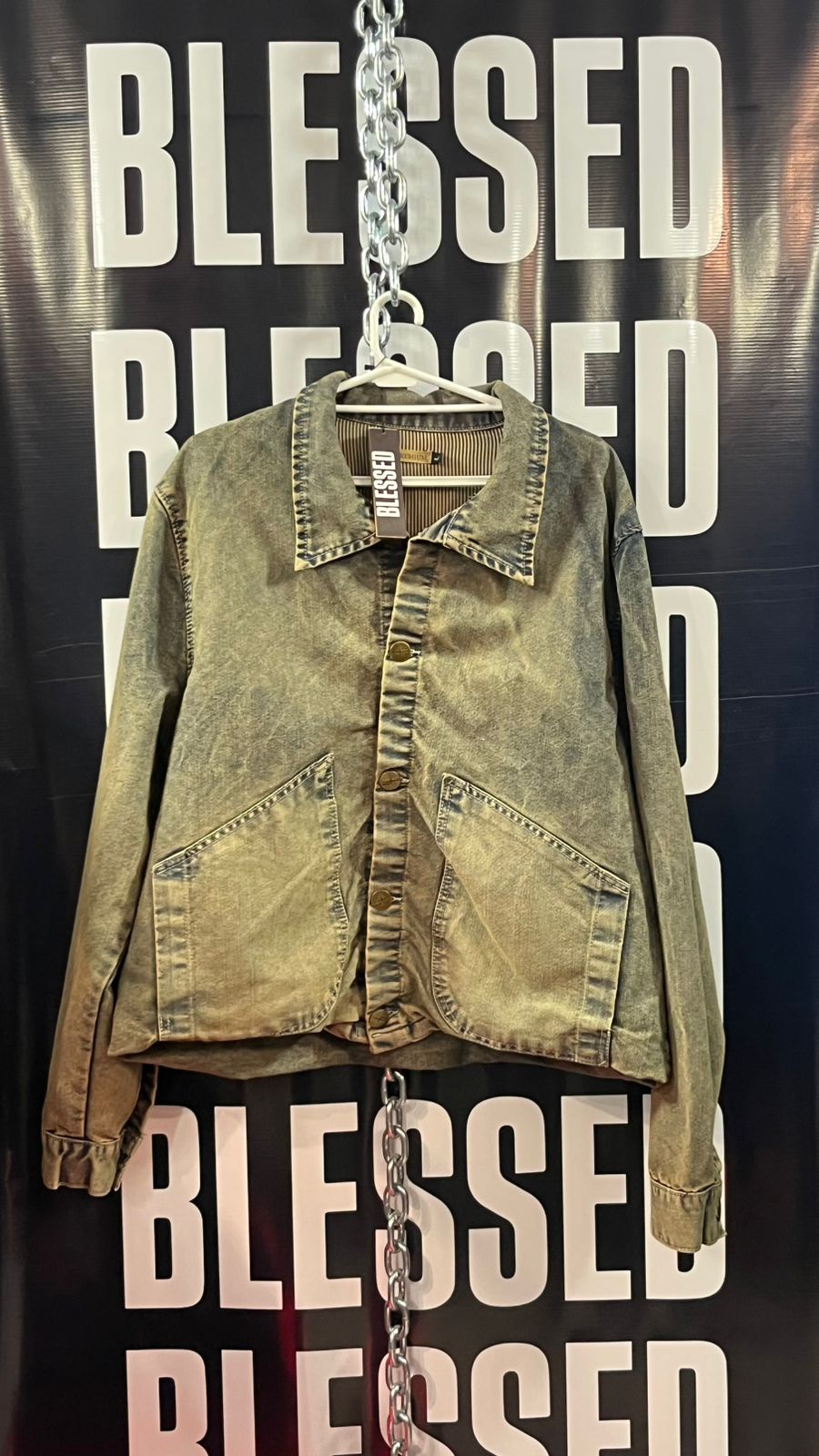 Campera Denim Verde Kaki