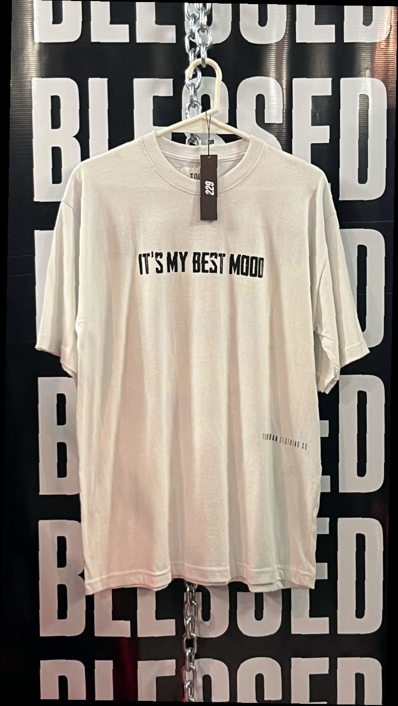 Remera Oversize Blanca Best Mood