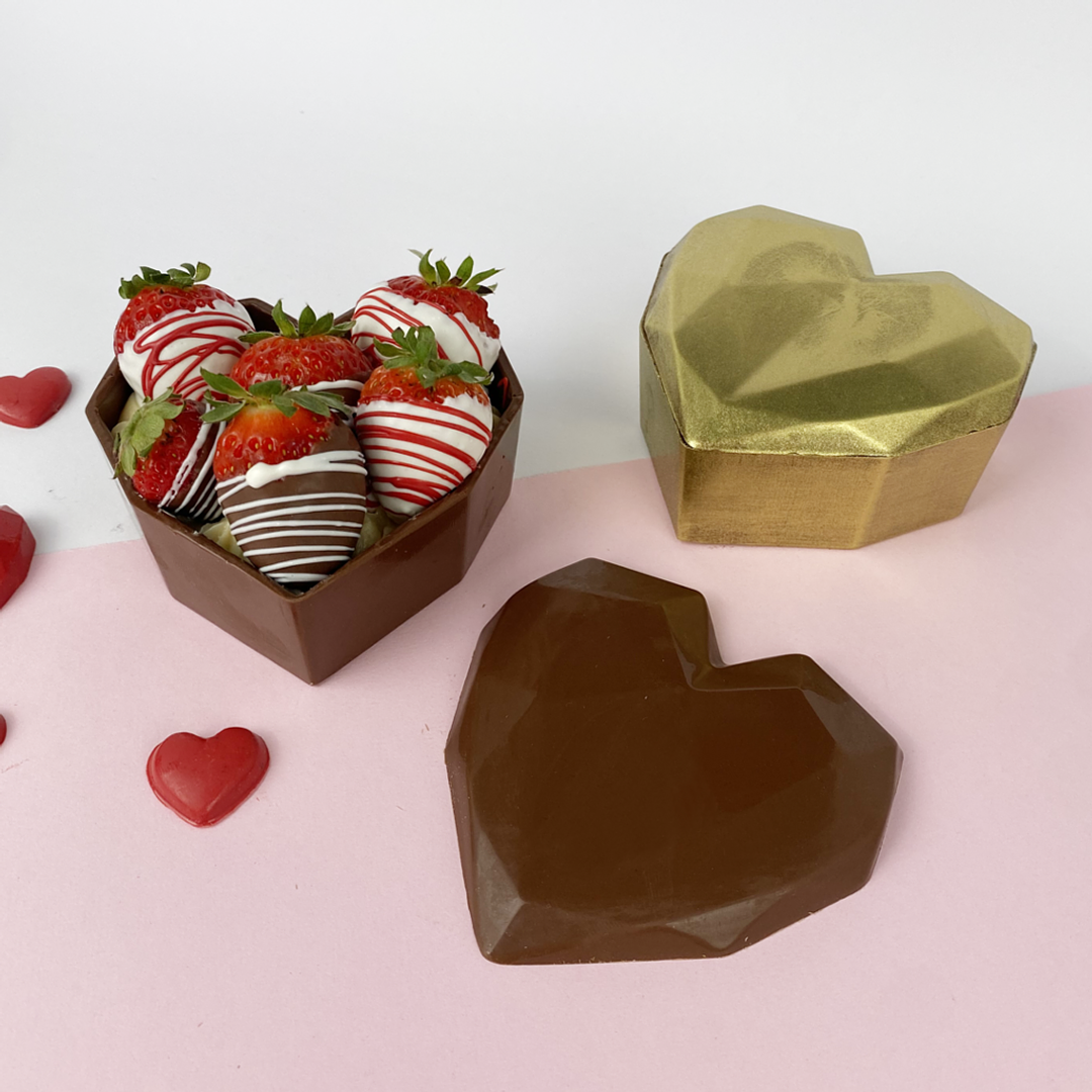 PORTA JOYA CORAZÓN GEOMETRICO - FORMA 3 PARTES 2