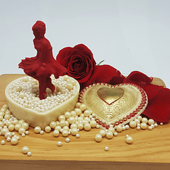 CORAZON PORTA JOYAS CON DISEÑO - FORMA 3 PARTES