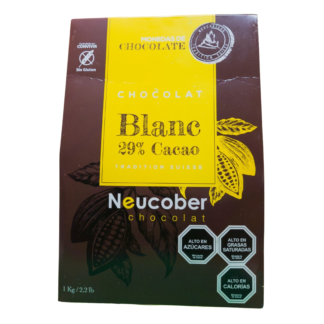 CHOCOLATE BLANCO 29% CACAO 1KG NEUCOBER